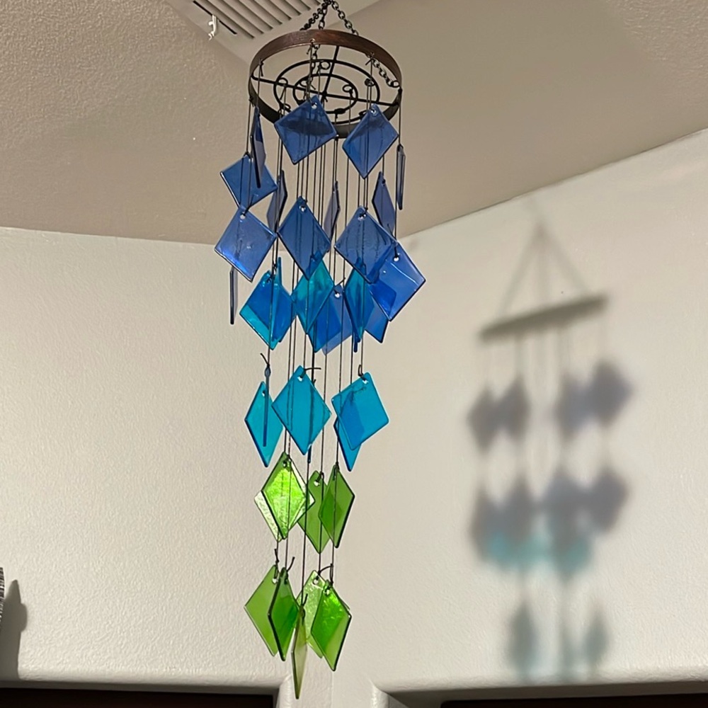 🏷️Blue and Green Glass Wind Chime